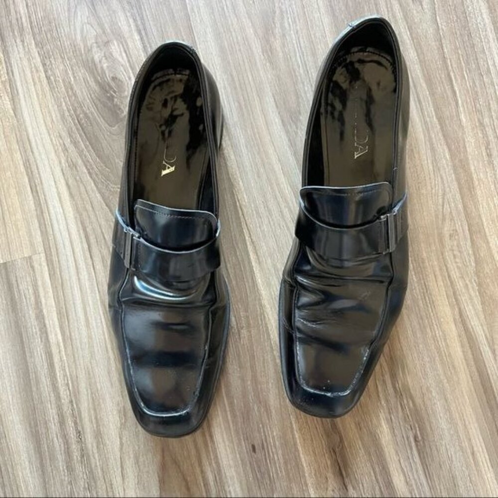 PRADA Driving Loafer Logo Hardware Slip Moccasin Shoes